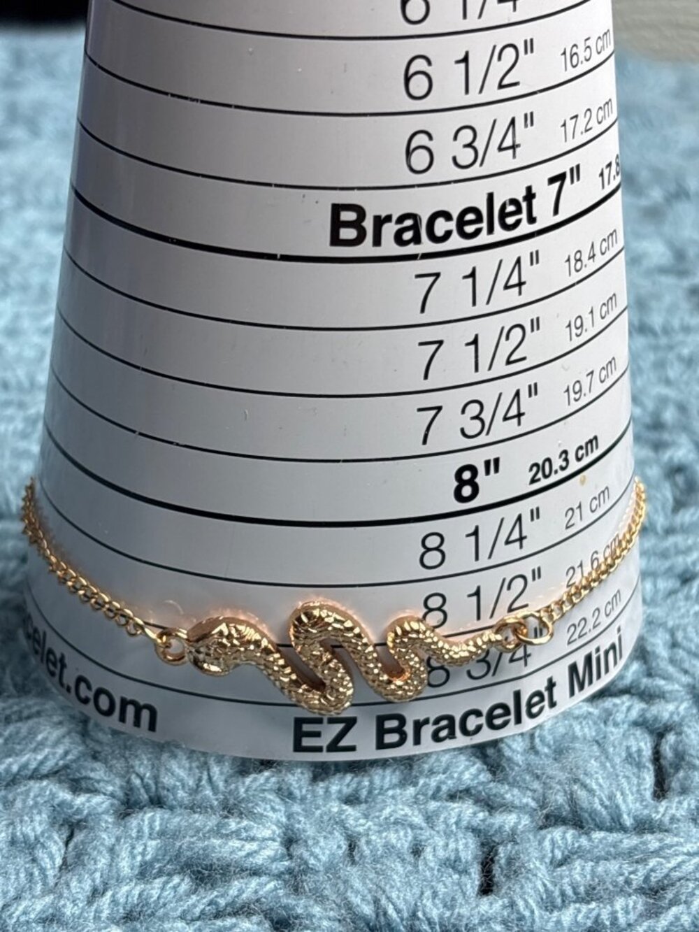 Goldtone Snake Anklet 8.5 - 10.5 inches Long